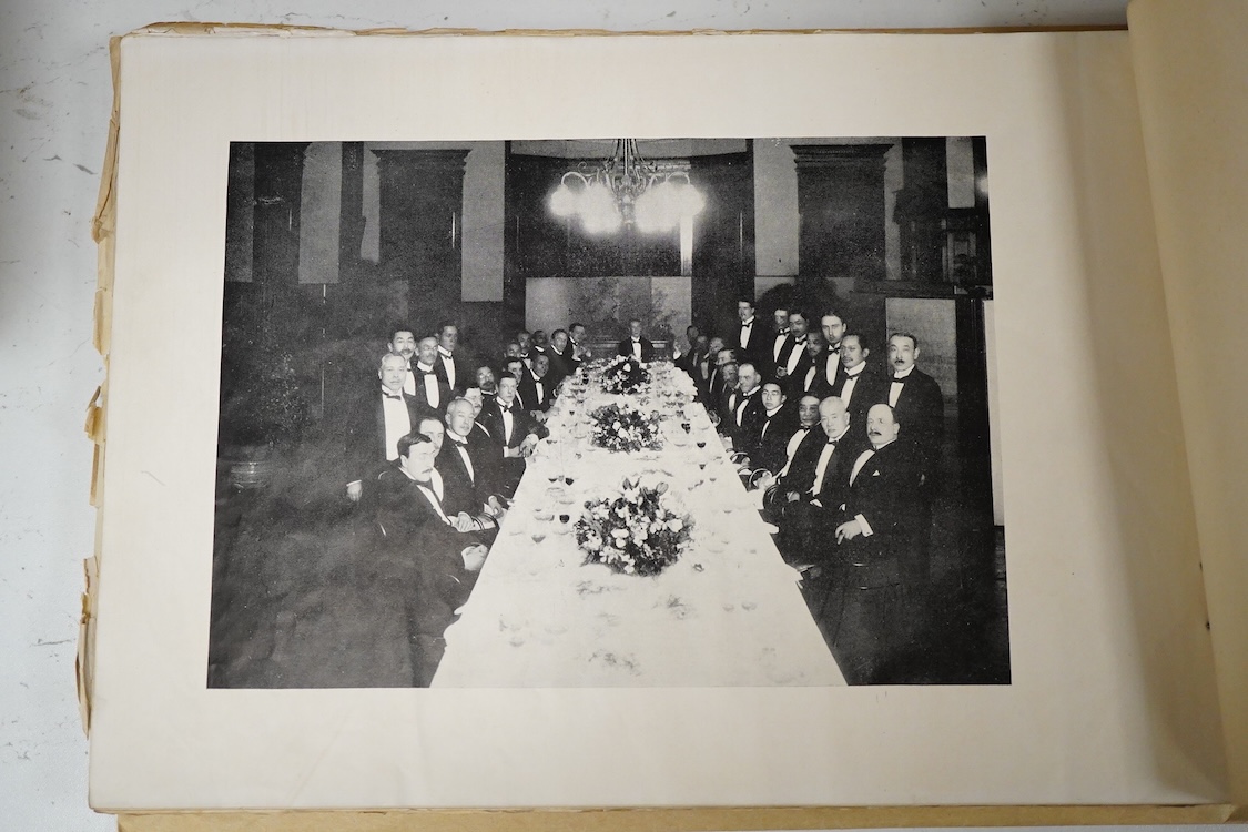 [The Prince of Wales - Official Visit to Japan, 1922], 2 vols. Japanese text, approx. 60 leaves of photos. with captioned guards; original decorated and printed wrappers, oblong 8vo., (?1922) * The Prince visited in Apri